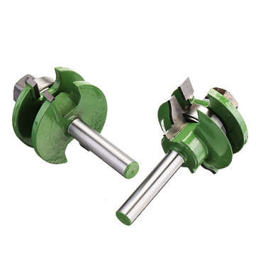 2Pcs 8mm Shank Tenon Router Bit Cabinet Door Panel Milling Woodworking Cutter