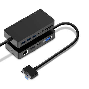 ROCKETEK SH701 USB Hub Card Reader Docking Station for Surface Pro 4/5/6 with RJ45 LAN DP HD VGA USB