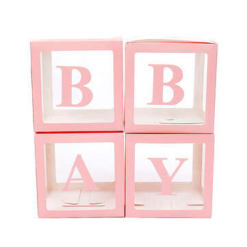 4Pcs DIY Transparent Balloon Box For Boy Girl Baby Shower Wedding Birthday Decorations (TYPE: D)