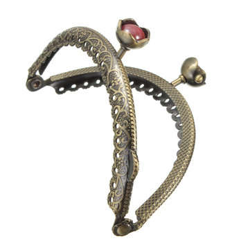 5Pcs Bronze Metal Purse Bag Frame Kiss Clasp Lock Arch Tone Wallet Clip