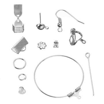 990Pcs/Set Eye Pins Lobster Clasps Jewelry Wire Earring Hooks Jewelry Finding Kit for DIY Necklace J