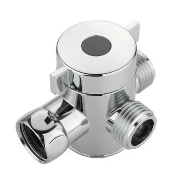 3 Way Shower Diverter Chrome G1/2 Inch T-Adapter Shower Components Adjustable Valve Adapter