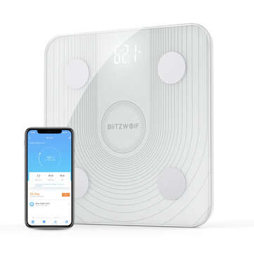 BlitzWolf BW-SC1 WiFi Smart Body Fat Scale APP Control BMI Data Analysis with 13 Body Metrics Digi