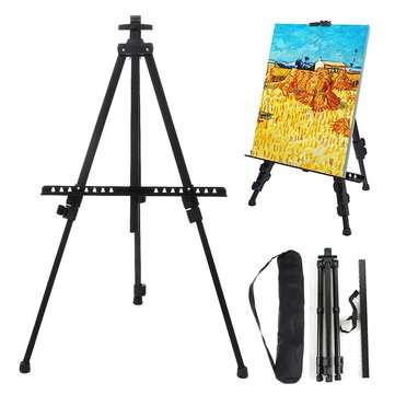 Folding Iron Easel Stand Tripod Adjustable Height Lightweight Sturdy Painting Display Portable Sketc