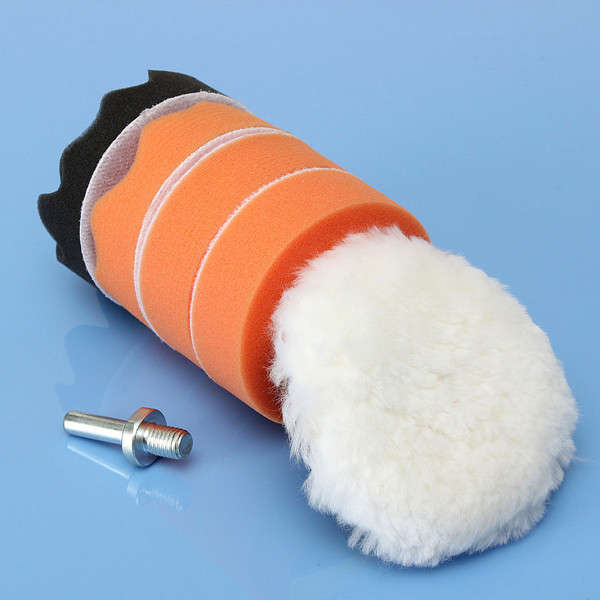 6PCS 3 Inch Buffing Pad Kit For Polishing Car With M10 Drill Adapter