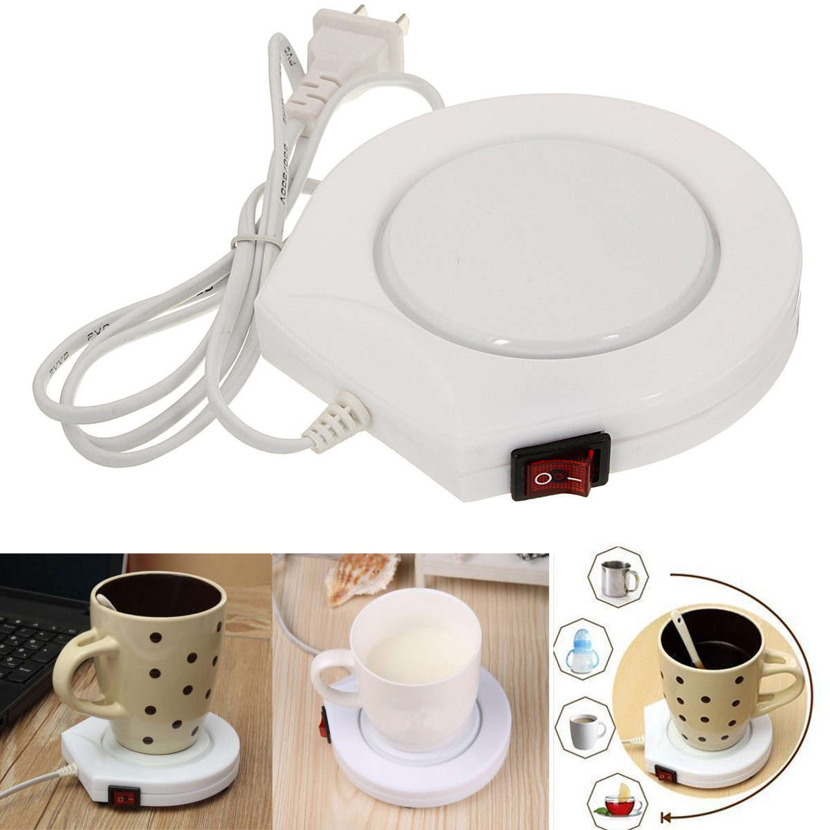 70-80 Constant Temperature Cup Heating Mat Electric Tea Warmer for Home Office Travel