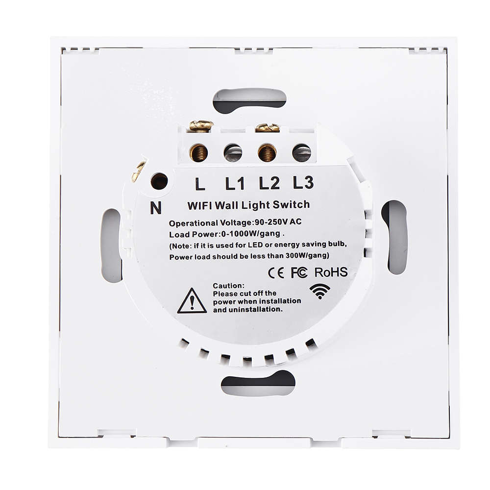New Tuya Smart Life EU 2 Gang Smart WIFI Light Switch Interruptor Touch Wall Power Switch App
