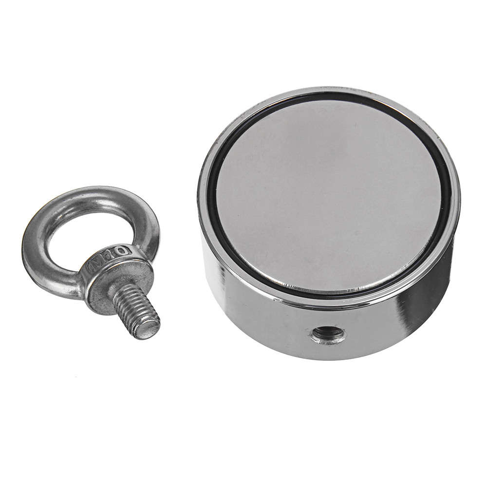 Double Side 420kg D75mm Neodymium Fishing Salvage Recovery Magnet For Detecting Metal Treasure