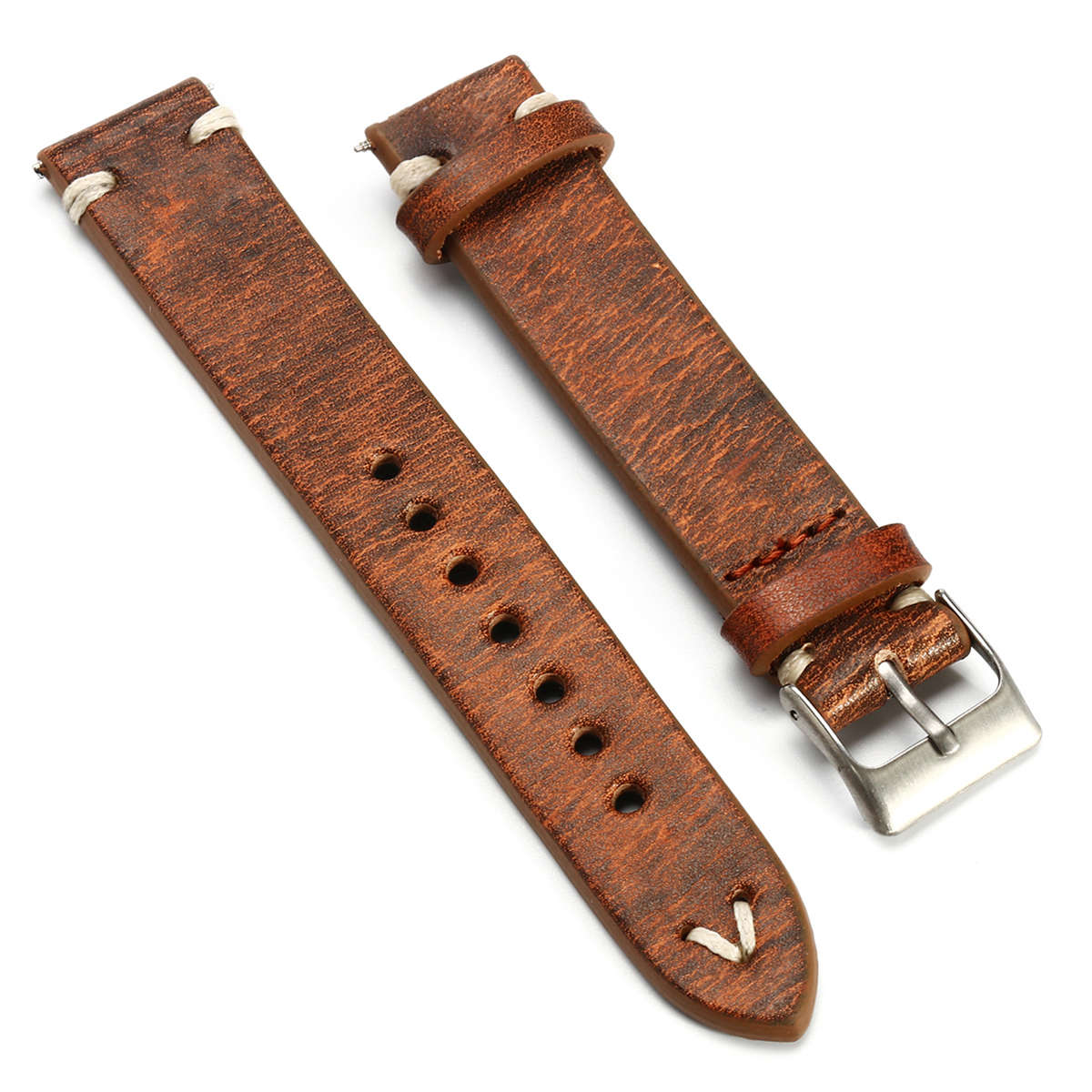 Straps Vintage Style Distressed Leather Wome/Men Watch Band Strap with