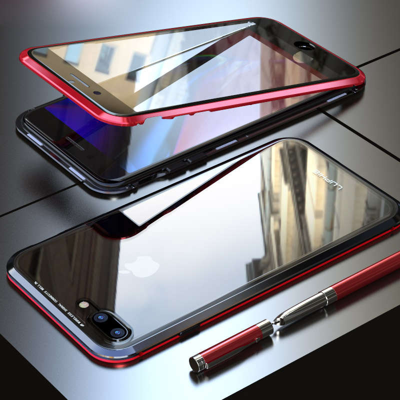 Luphie 360 Front Screen Protector & Back Glass Cover Metal Magne (Apple Model iPhone XR Color Black)