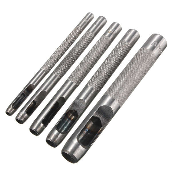 5pcs 3mm-8mm Hollow Punch Set Hole Leather Belt Puncher