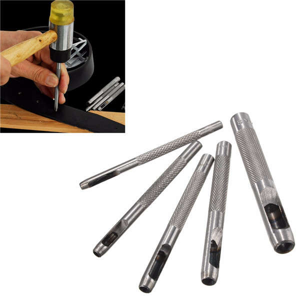 5pcs 3mm-8mm Hollow Punch Set Hole Leather Belt Puncher