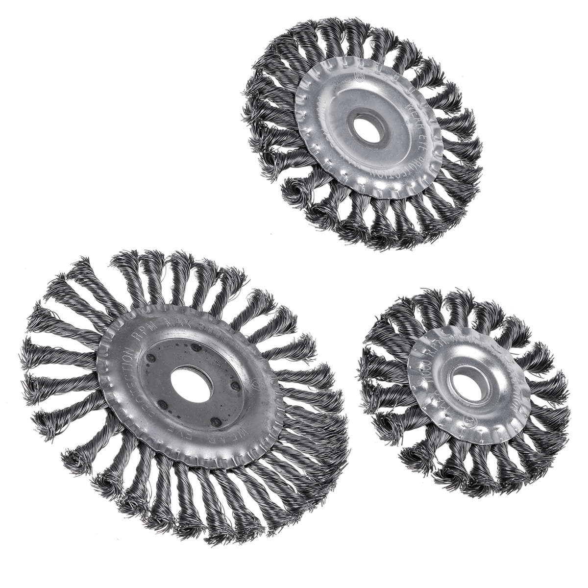 100-200mm Silver Steel Wire Wheel Garden Weed Brush Lawn Mower Head Trimmer Accessories