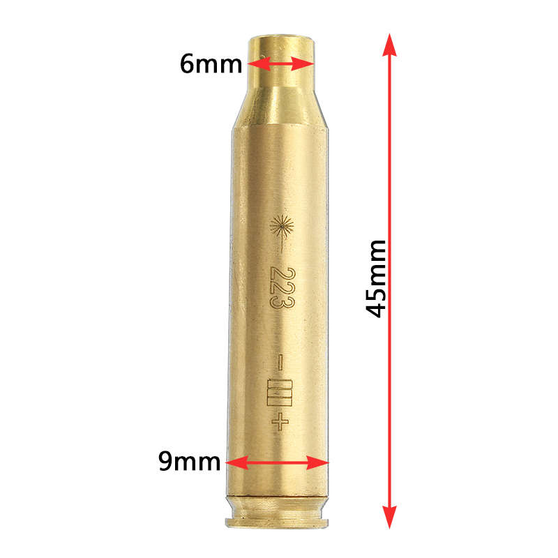 New CAL 223 REM Gauge 5.56mm Laser Bore Sighter Red Dot Sight Brass Cartridge Bore Sighter Cal