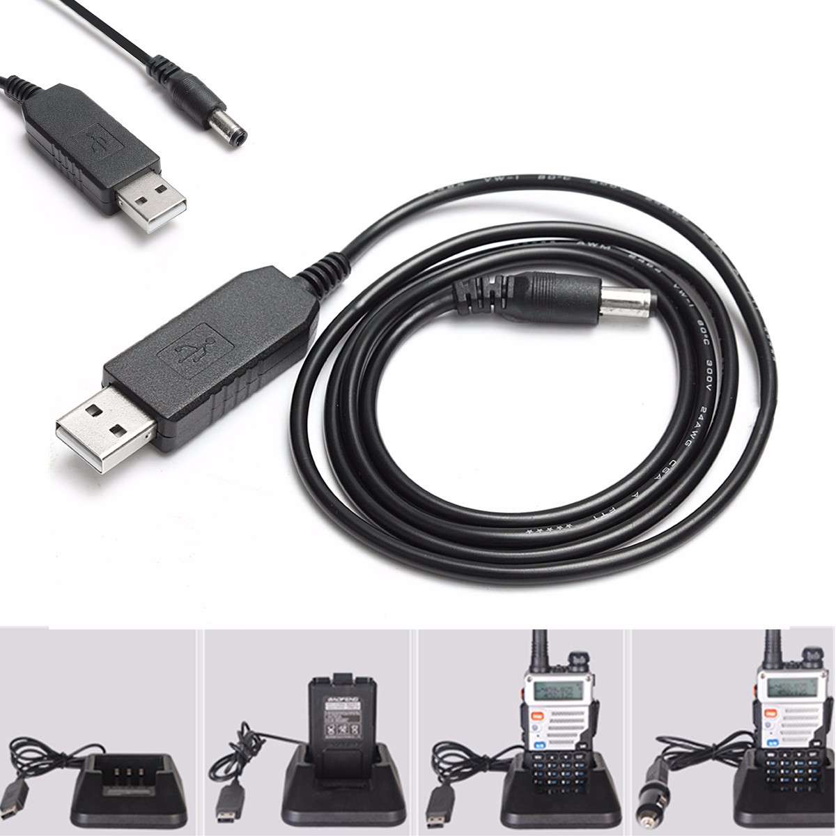New USB Charger Cable for BAOFENG UV-5R UV-5RA UV-5RB UV-5RE TYT Radio