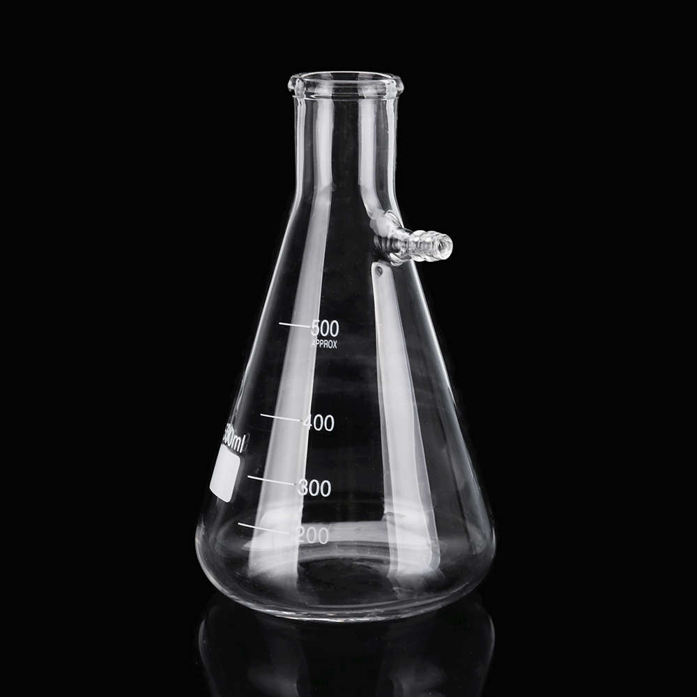 500mL Clear Borosilicate Glass Filtering Flask Vacuum Filtration Flask Bottle Lab Glassware