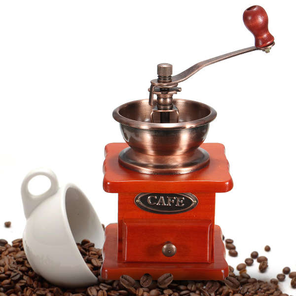 vintage vintage Wooden Mill Manual Coffee Bean Grinder Grinding Hand Tool