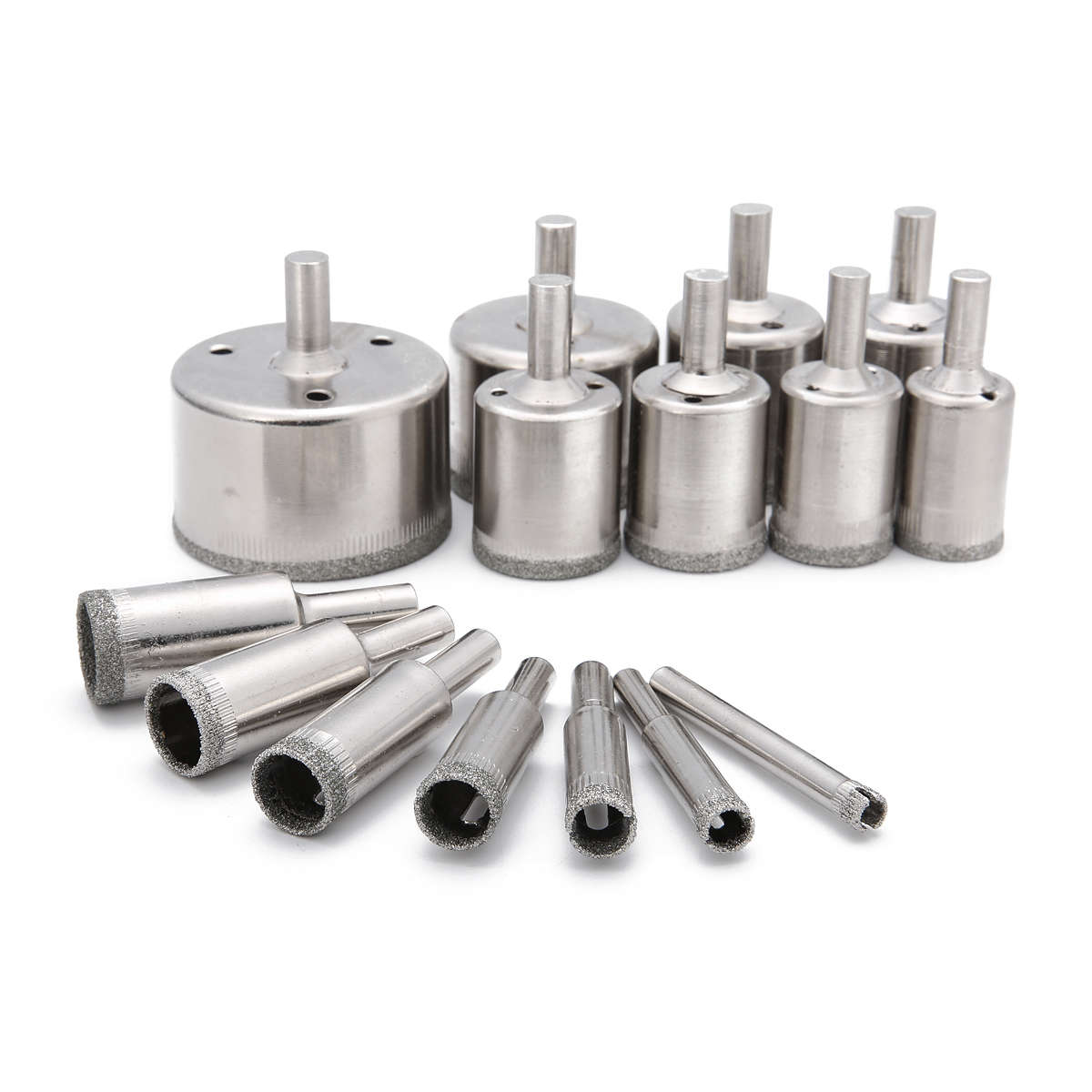 Drillpro DB-HS1 15pcs 6-50mm Diamond Hole Saw Drill Bit Set Tile Ceramic Glass Marble Drill Bits