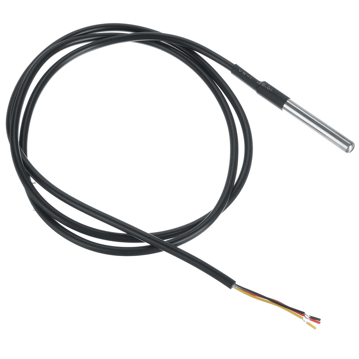 1/2 Meters Waterproof Temperature Probe -55 ~+125  DS18B20 Temperature Sensor (Cable Length 2M)