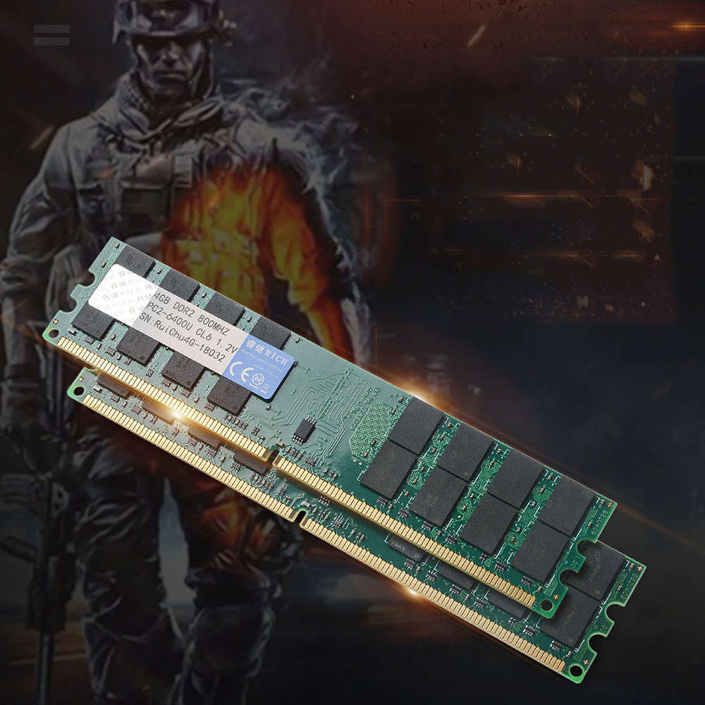 RuiChu DDR2 800MHz 4GB AMD RAM 240pin Memory Ram Memory Stick Memory Card for Desktop PC Computer