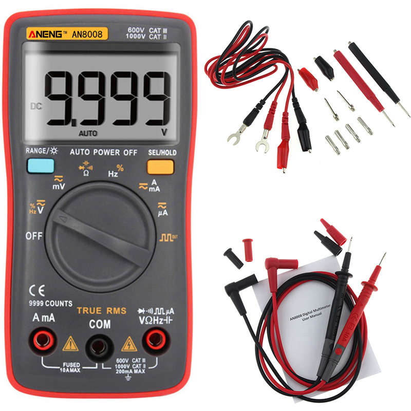 ANENG AN8008 True RMS Wave Output Digital Multimeter ACDC Current Volt Resistance Capacitance