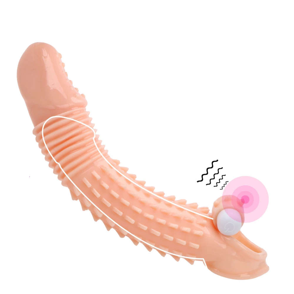 Vibrating Dick Sleeve Dick Enlargement Condoms Reusable Condoms Dildo Enhancer