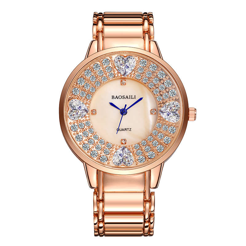 BAOSAILI BSL1036 Shining Ladies Wrist Watch Heart Imitation Diamond Quar