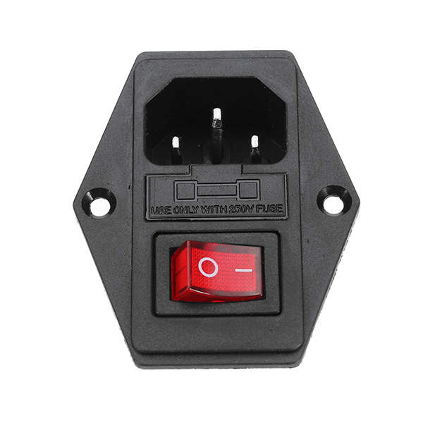 ON/OFF IO Switch Socket with Female Plug for Power Supply Cord Jamma Arcade Machine with Fuse