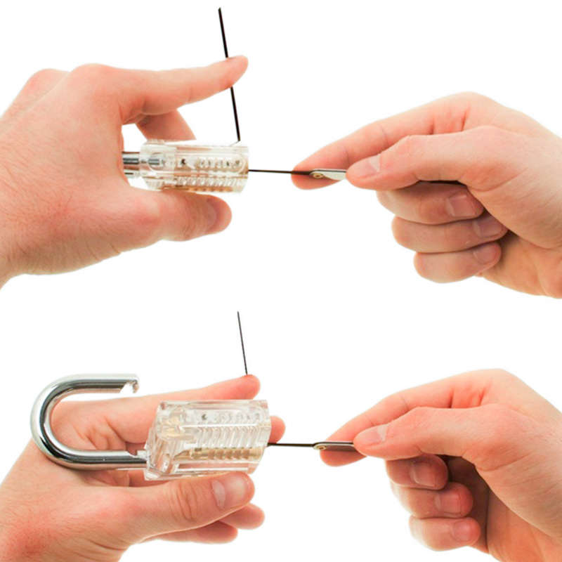 Unlocking Lock Pick Set Key Extractor Transparent Practice Padlock Tools