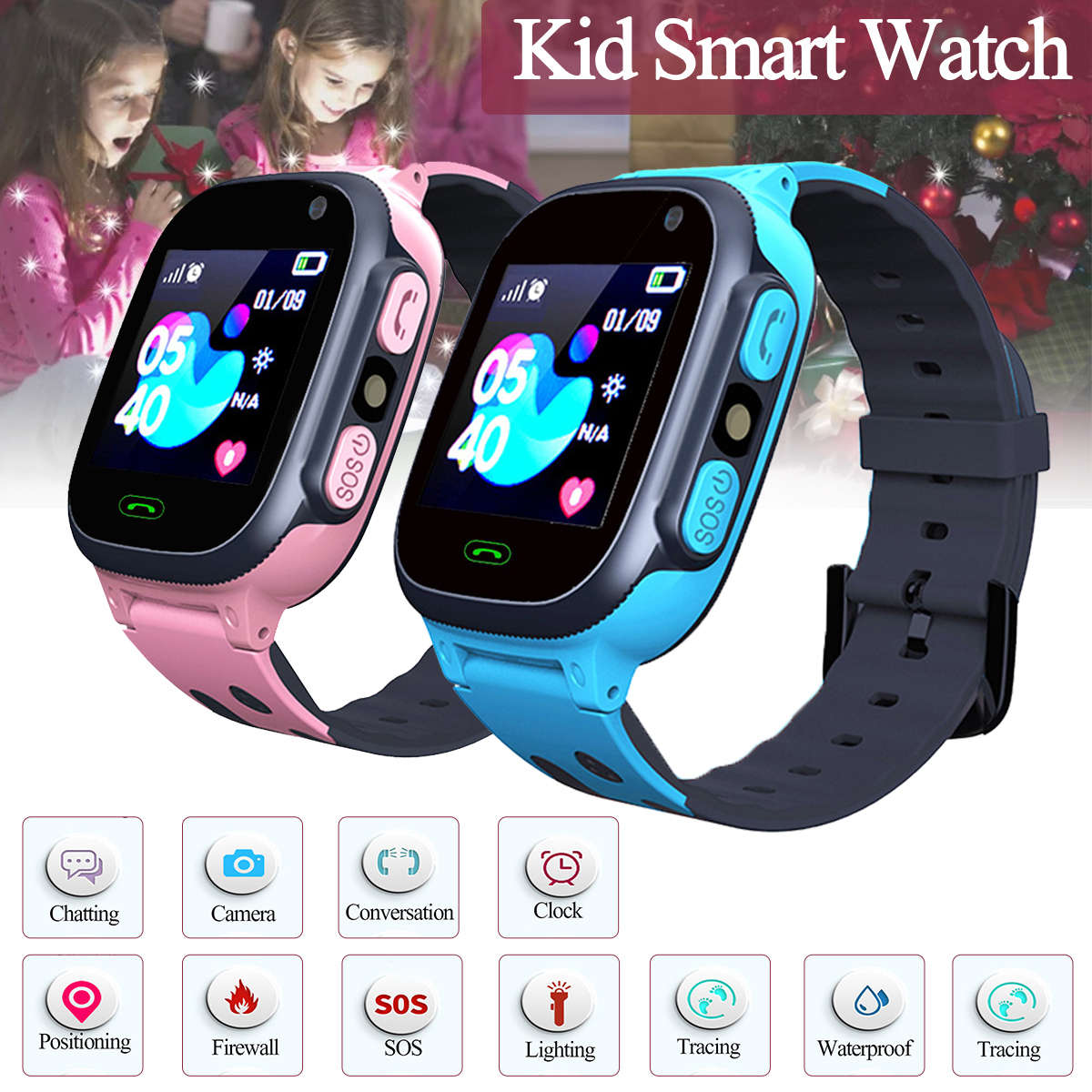 Bakeey S1 Camera Control SOS Emergency Alarm Children Smart Watch GPS Tracking Alarm Watch Phone