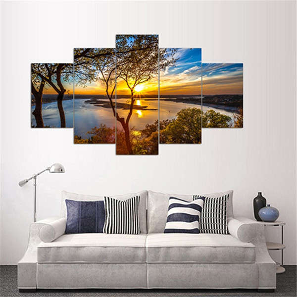 5Pcs Canvas Print Paintings Landscape Wall Decorative Print Art