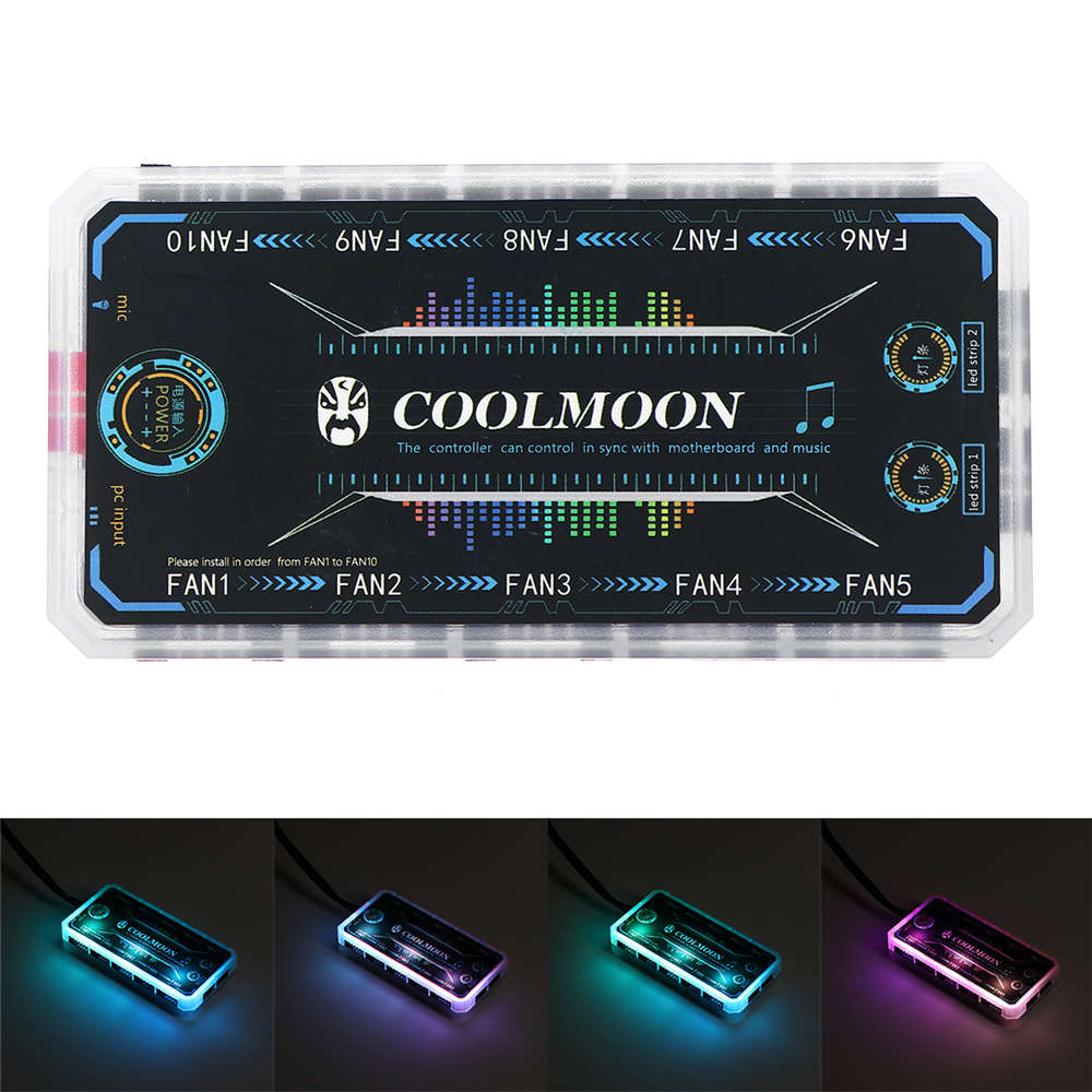COOLMOON AURA SYNC Cooling Fan Remote Control RGB  Remote Controller Music Color Switching Brightnes