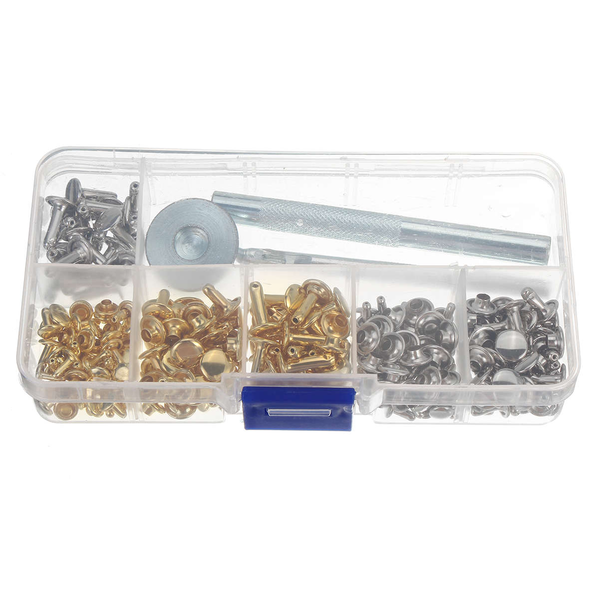 120Pcs Double Cap Rivets Tool Kit Metal Studs Hat Bag Leather Clothes Cr