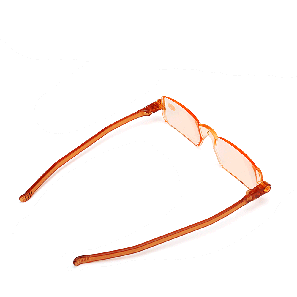 Portable 360 Rotation Folding Reading Glasses with Case An (Magnification Strength 4.0 Color Orange)