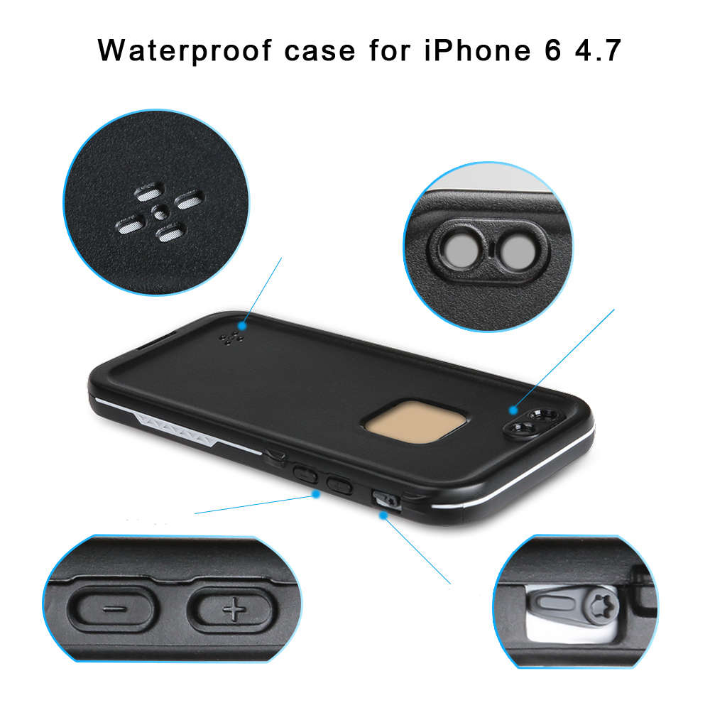 Elegiant For Iphone 6 4.7 Inch Waterproof Case Transparent Touch Screen Shockproof Full Cover Protec