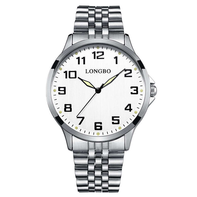 New LONGBO 80499 Luxury Men Women Stainless Steel Strap Simple Casual Dial Coupl