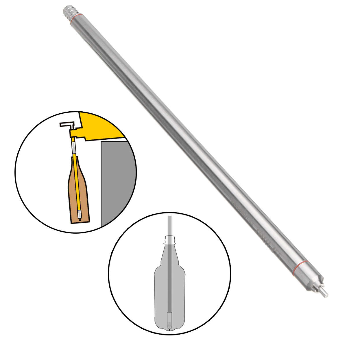 13.7 Inch Stainless Steel Wine Bottling Spring Loaded Beer Bottle Filler Filling Stick Homebrew