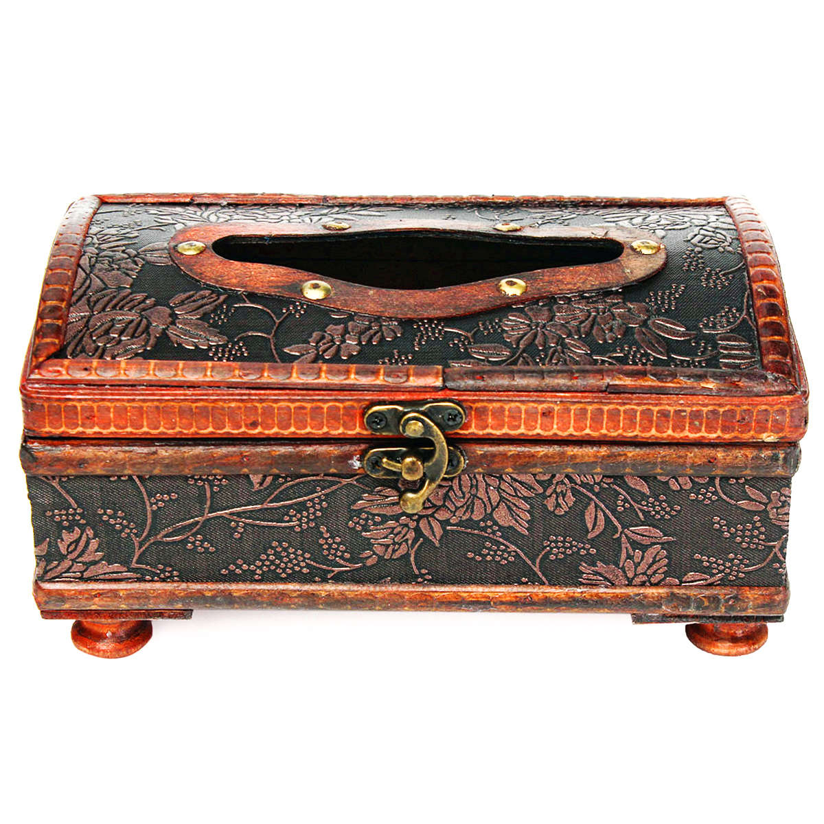 Retro Vintage Wooden Tissue Box Rectangular Paper Cover Case Napkin Holder Gift Kitchen Storage R...