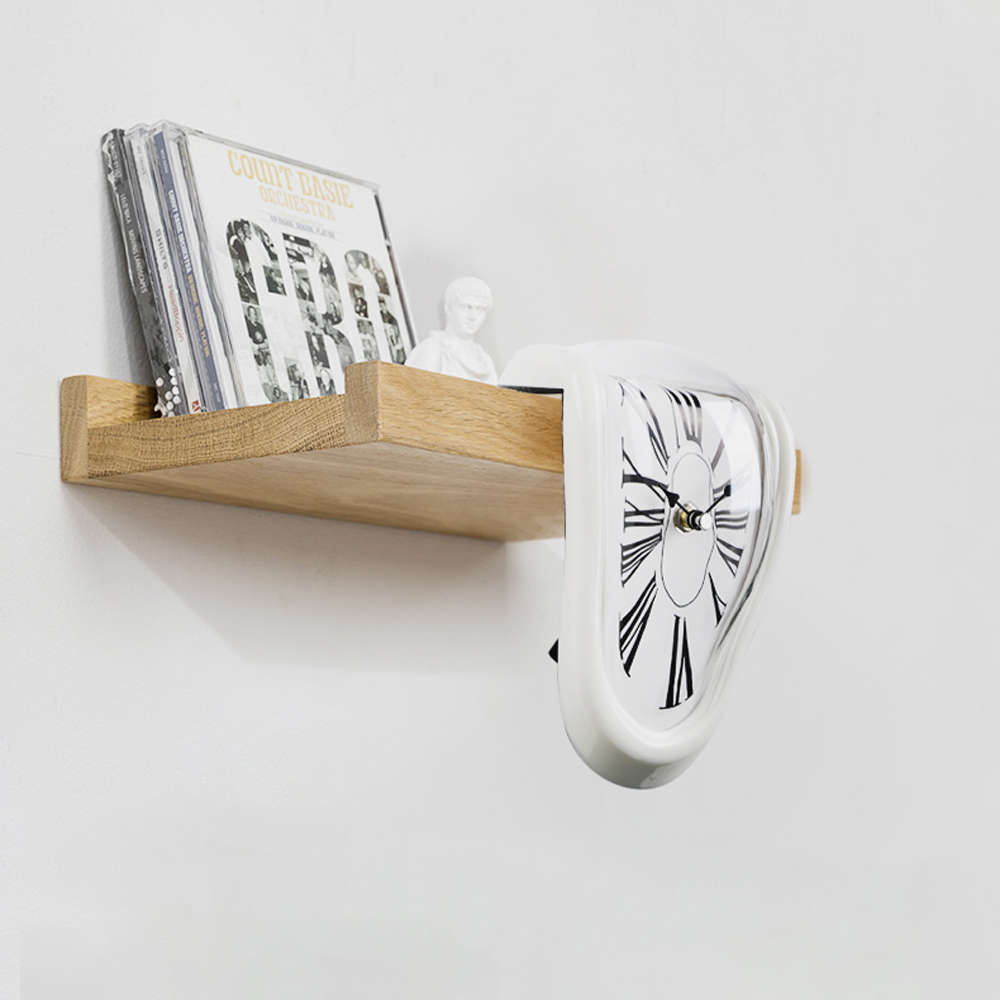 Novel Surreal Melting Distorted Wall Clock Surrealist Salvador Dali Style Wall Clock (Color Silver)