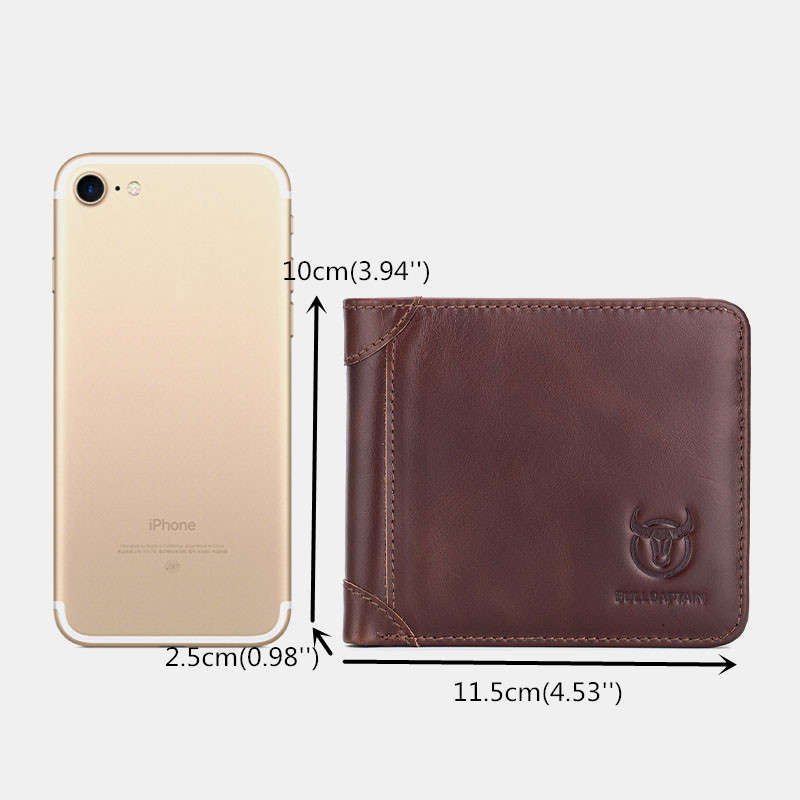 Bullcaptain Genuine Leather Wallet Card Holder For Men (Color Brown)