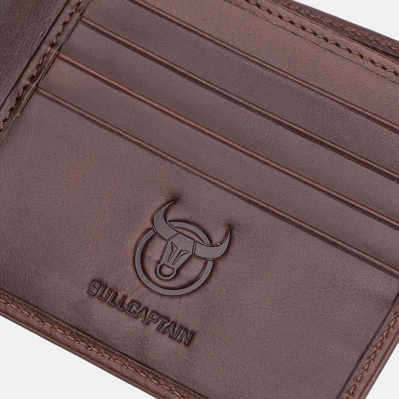 Bullcaptain Genuine Leather Wallet Card Holder For Men (Color Brown)