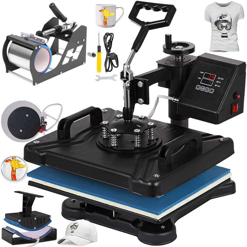 5 In1 110/220V Lcd Screen Display Heat Press Machine Heat Press T-Shirt Sublimation Printer Transfer