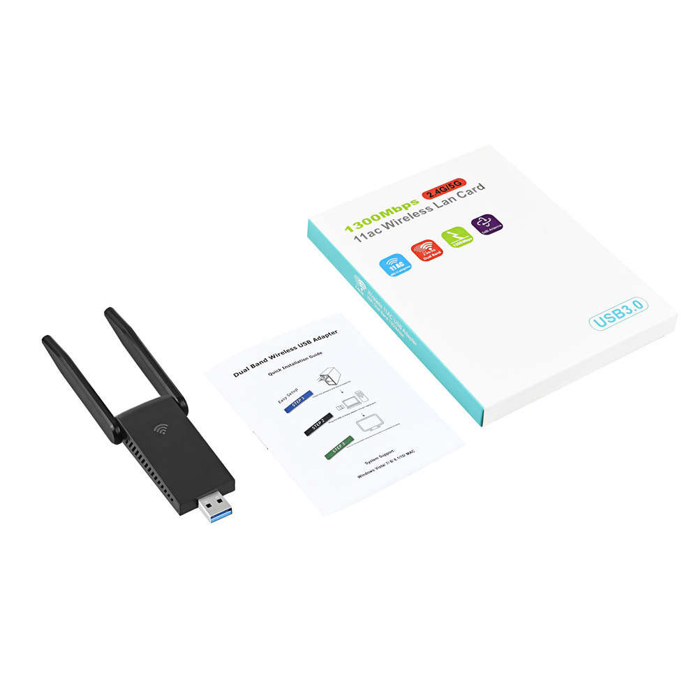 1300Mbps Usb3.0 Wifi Adapter 802.11Ac Dual Band  2* 5Dbi Antenna Wireless Network Card Wifi Dongle T