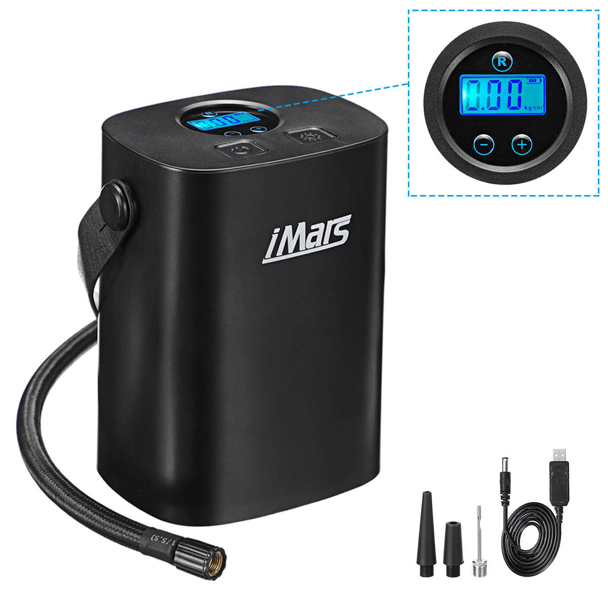 iMars AP01 Cordless 150PSI LCD Digital Car Air Pump 1800mA 25L/min Pressure Gauge Portable Tyre Comp
