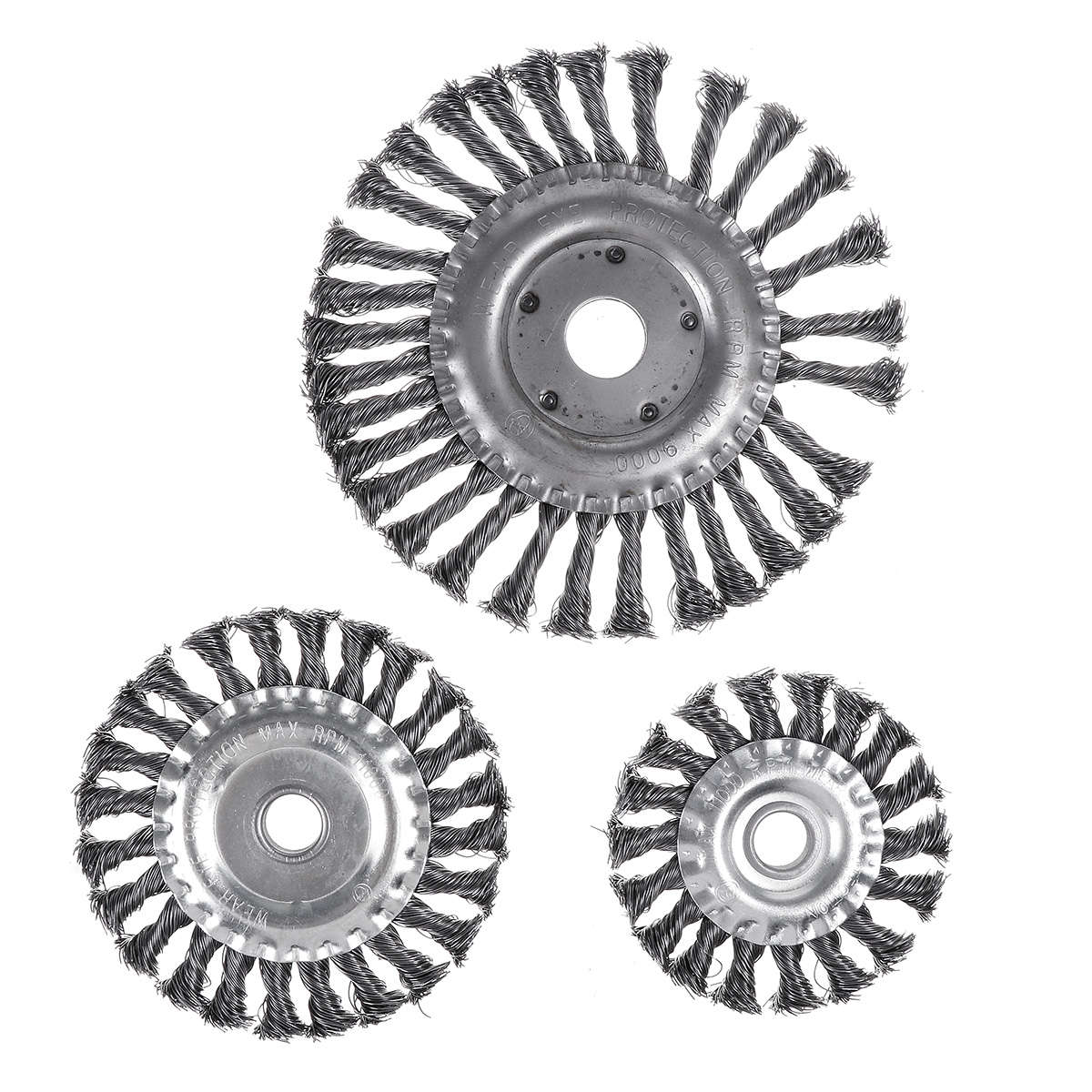 100-200mm Silver Steel Wire Wheel Garden Weed Brush Lawn Mower Head Trimmer Accessories