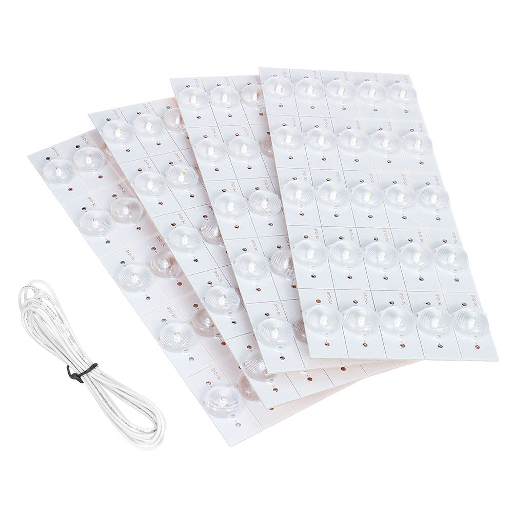 100pcs 3V LCD TV LED Backlight Lamp Beads with Plate Lens Back-in Type Luminous TV Strip Lamp Beads