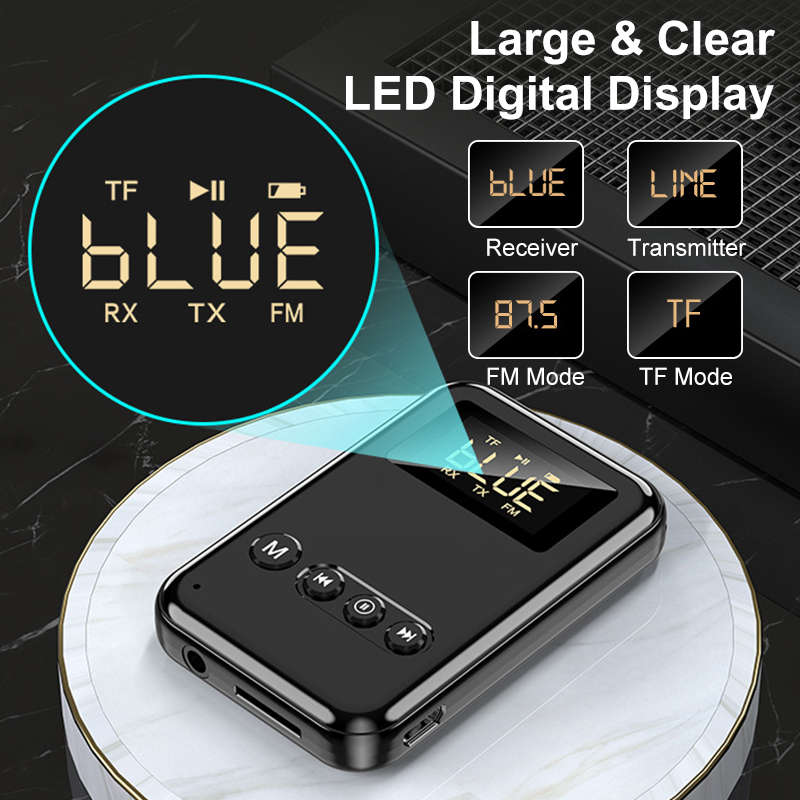 9 IN 1 bluetooth 5.0 Adapter bluetooth Receiver and Transmitter FM Radio Music Player Audio Adapter