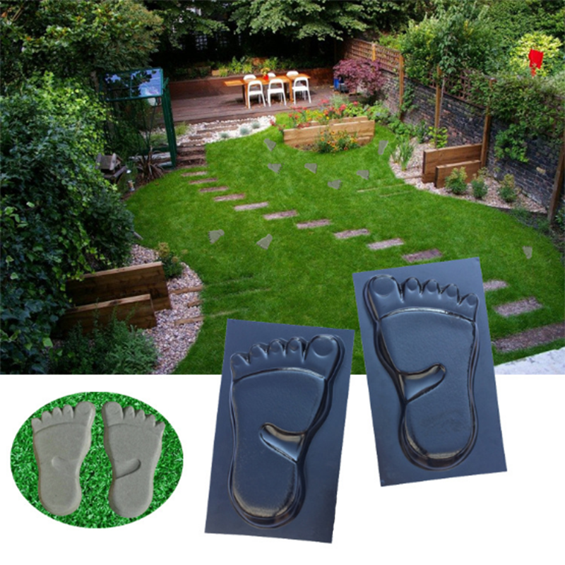 Cement Brick Mold Walk Maker A Pair of Feet Mold DIY Concrete Molds Reusable Plastic P ath Maker Ste