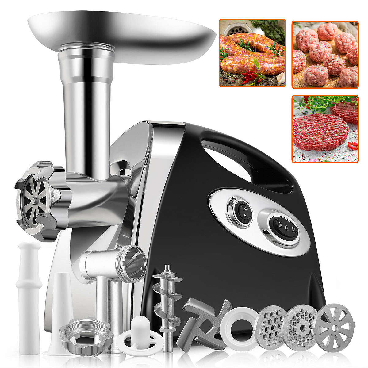 Electric Meat Grinder Heavy Kitchen Mincer Sausage Stuffer Maker Filler Food Pr