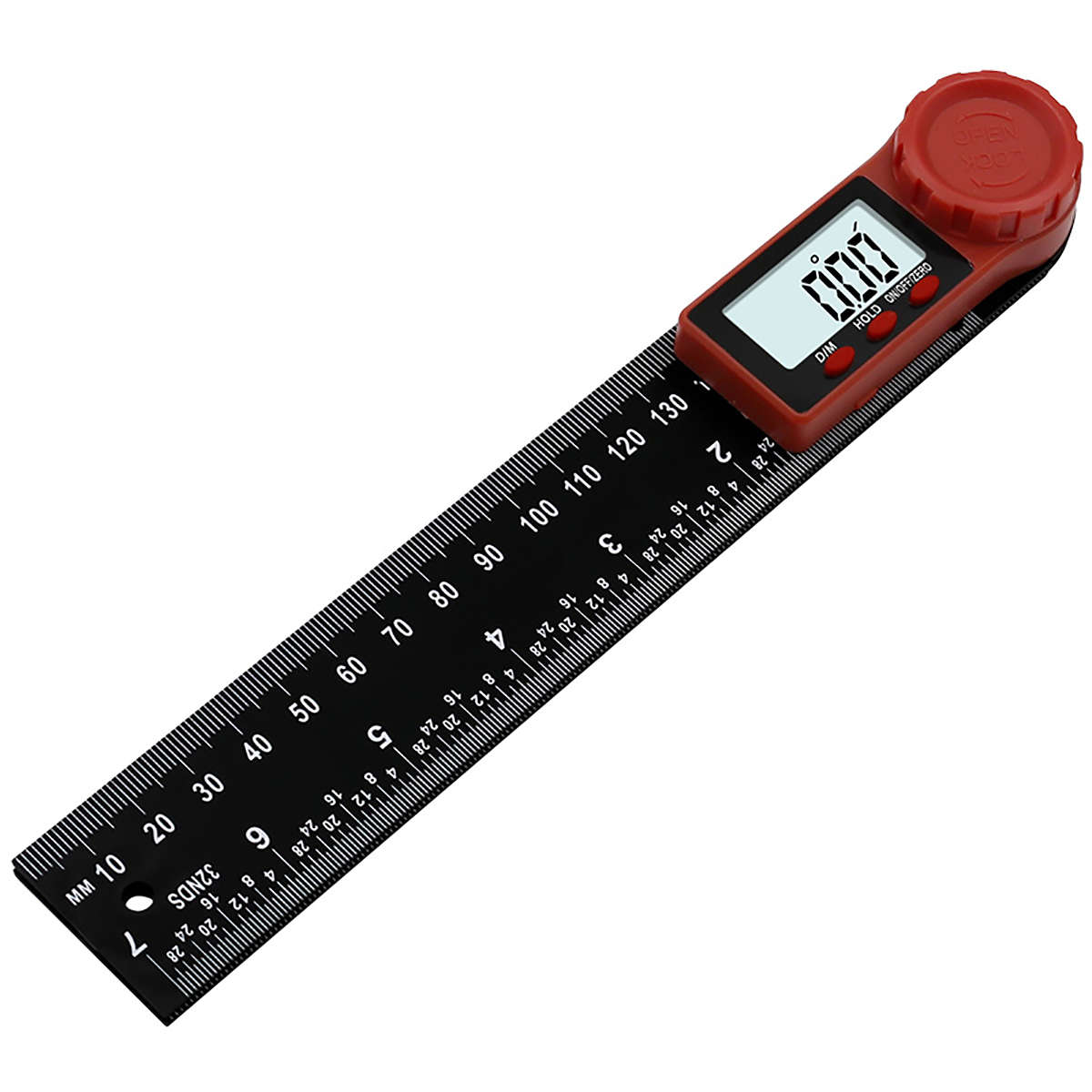2 In 1 Folding Digital LCD Angle Finder Ruler Stainless Steel Ruler 360 Degree Protractor